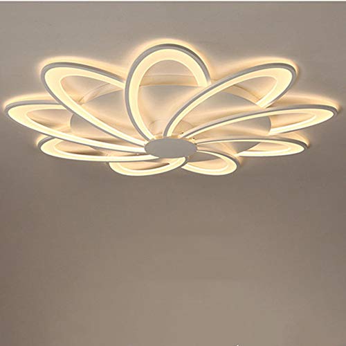 Plafonnier LED Acrylique Avec Télécommande, Intensité Lumineuse Réglable/Couleur Réglable, Adapté à La Chambre à Coucher Du Salon [niveau D'énergie A ++] (9 têtes) Cover