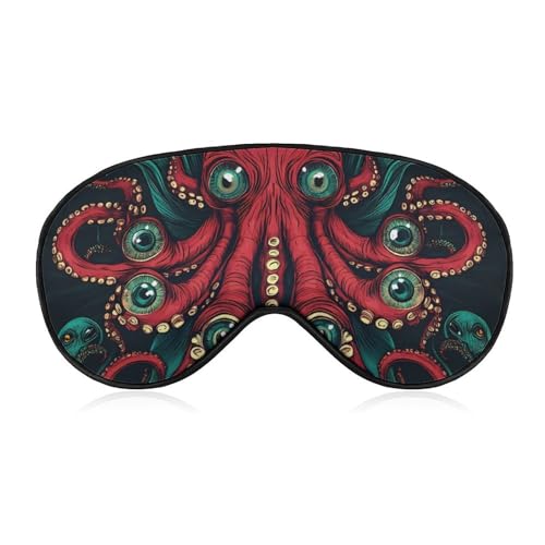 Eyes Octopuss Monster Sleep Mask Eye Shade Cover Adjustable Strap for Travel Lunch Break Women Men