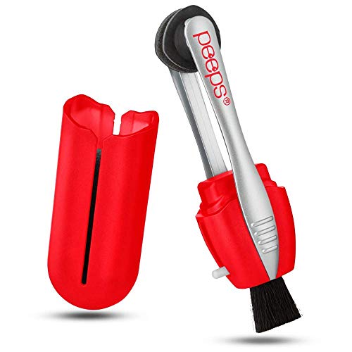 Image of Peeps Glasses Cleaner - for Eyeglasses, Reading Glasses, and More - Lens Cleaner with Carbon Microfiber Tech-Injected Red-3 Count (Pack of 1)