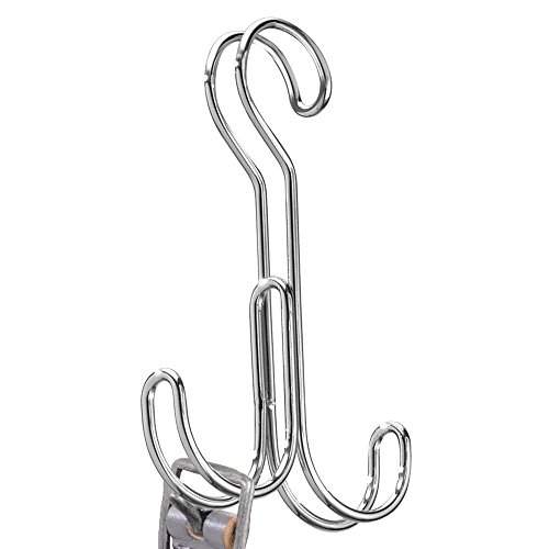 iDesign Classico Over the Rod, Closet Accessory Organizer for Ties, Belts, Handbags, Fashion Jewelry - 2 Hooks, Chrome