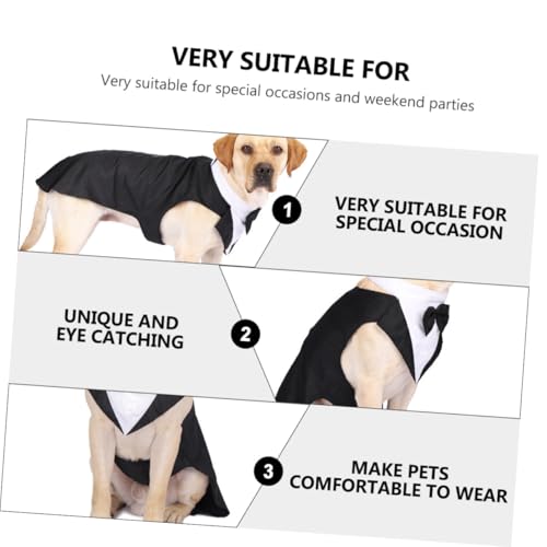 Traje formal para perro con moño, talla M miniatura 6