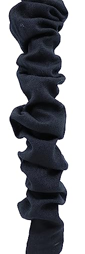 Image of 9 Foot Linen Fabric Chandelier Chain Cord Cover with Hook and Loop Closure, Black