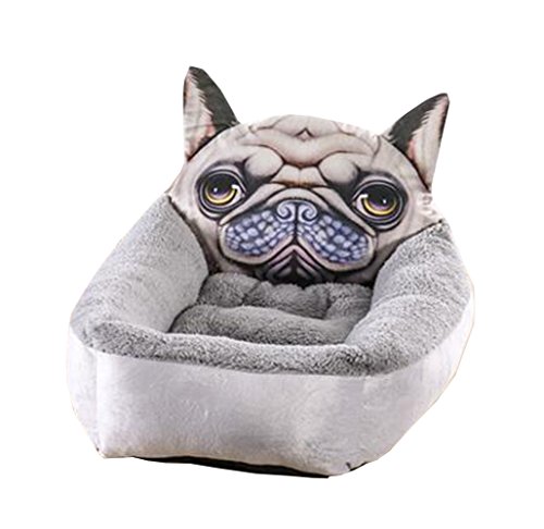 Mipopkct 3D漫画プリント犬用ベッド猫用巣マットレスペット用品(ラージ、コーヒータビーキャット)
