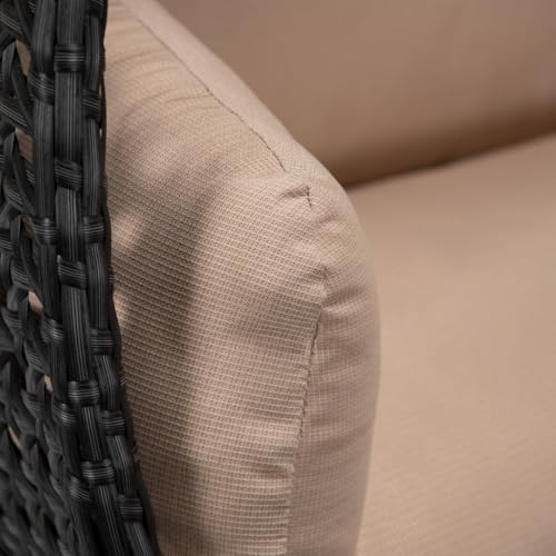 Image of Double Seater Hammock Swing Chair with Stand & Cushion | Heavy Duty Powder Coated Steel Frame | Outdoor Indoor Hanging Swing for Patio Balcony Garden Terrace Living Room (Black-BEDGE)