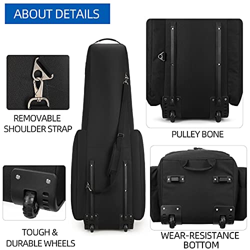Image of TurnWay Golf Club Bag, 1800D Polyester, Waterproof, Foldable, Spacial Size for Golf Gear Transportation (Black)