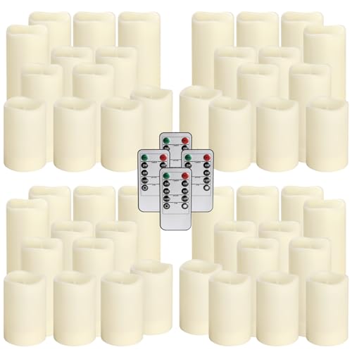 Image of fclayvts 48-Pack LED Flameless Candles with Remote Control - Perfect for Home, Parties, and Special Occasions - Create a Magical Ambiance Effortlessly(Three Sizes)