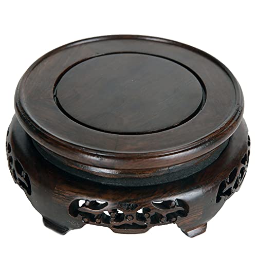 Soporte Decorativo de Madera Circular 6.9 pulgadas Negro miniatura 1