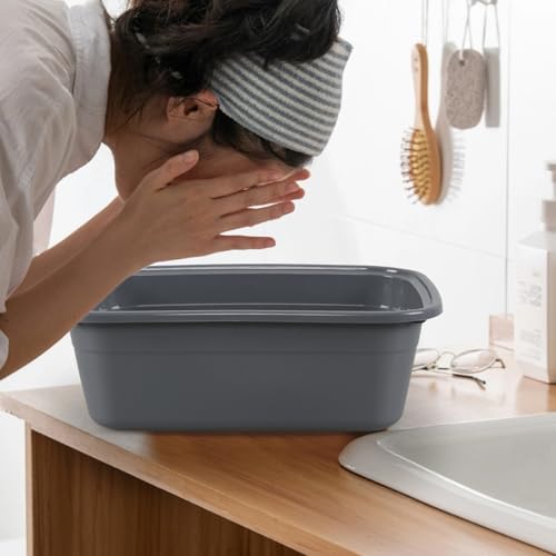 Bac à vaisselle 12 litres compact en plastique gris résistant - 5