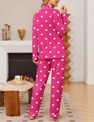Ekouaer Women's Pajama Sets Button Down Long Sleeve Top & Pants Sleep sets - image 4