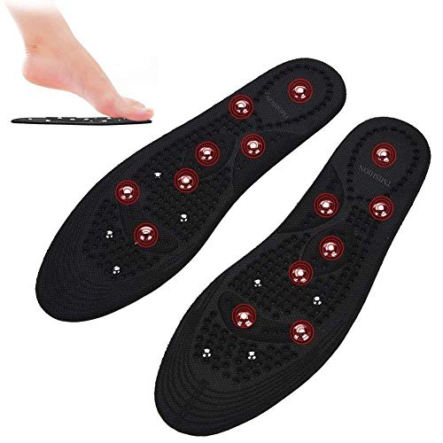 Magnetic Insoles, 1 Pair Magnetic Reflexology Acupressure Effect Magnet Shoe Insoles Health Foot Massage Insoles Shoe/Boots Pads for Men Women Promote Circulatory Fatigue Relieve (L(40-46))