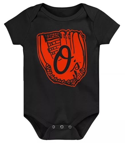 VF Baltimore Orioles Glove Infant Creeper Bodysuit - Black (Black, 12 Months, Baltimore Orioles)