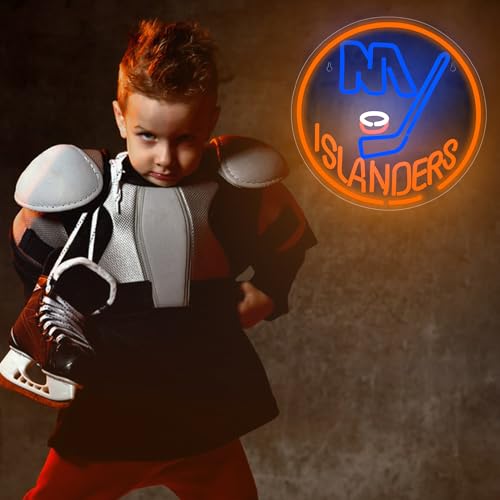 Image of Ice Hockey Neon Sign,Ice Hockey Team Logo Light,Ice Hockey Team LED Sign,Sports Decor,Hockey Light,Hockey Club Decor,Gifts for Boys,Hockey Fans,Size 13.4 * 13.4inches(FMXD146)