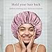 Zenssia Satin Sleep Bonnet for Women and Men - Double-Sided Hair Cap for Curly Dry Hair, Adjustable Bonnet Stays On All Night(Pink Black,Medium)