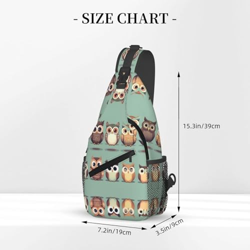 Mochila cruzada con diseño búhos para mujer y hombre miniatura 3
