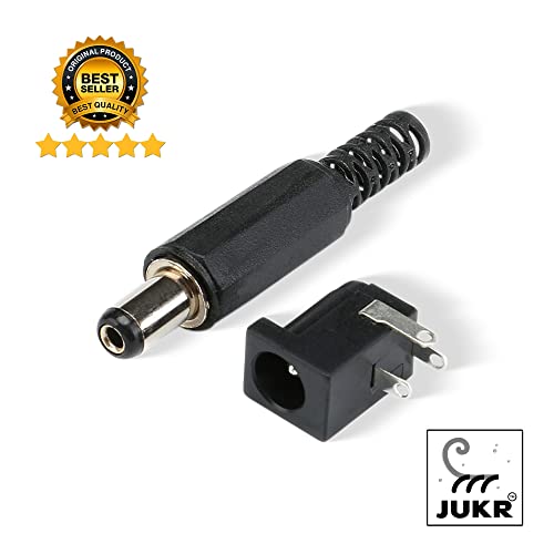 Image of PCB Mountable Universal DC Adopter Jack Male PIN Female Barrel Socket 12V, 9V, 5V Power Supply Plug Connectors for Students DIY Electronic Projects, Embedded Developers (5 Male + 5 Female)