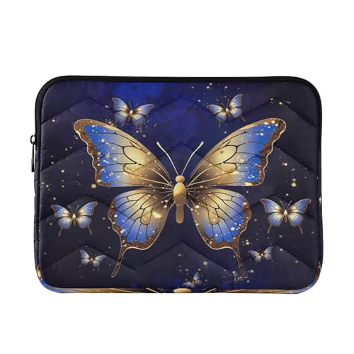 Funda para portátil 13-14 pulgadas azul con mariposas