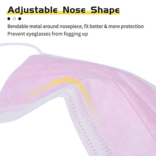 SfAVEreak Disposable Face Mask 50Pcs Pink - Thumbnail 3