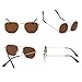 Htms Polarized Sunglasses for Women Men Small Metal Polygon Fashion Sunglasses Square Metal Geometric Shades