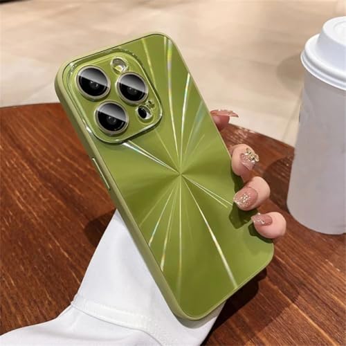 Coque antichoc iPhone 16 Pro rigide vert laser motif géométrique haut de gamme