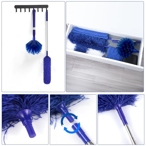 Plumeau réutilisables en microfibre pliable avec manche télescopique extensible de 213 cm