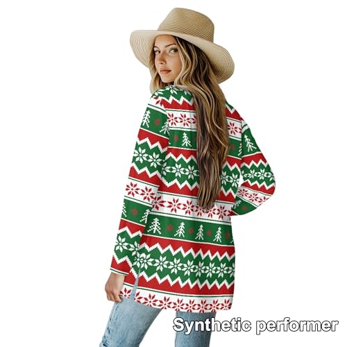 Image of Fall Maple Leaf Cardigan Sweaters for Women Long Sleeve Cardigan Soft Drape Open Front Dusters V-Neck Jackets Dressy