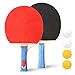 Jtoony Tischtennisschläger, hochwertige Tischtennisschläger, 2 Ping Pong Schläger, langer Griff, Ping Pong Schläger-Set, Trainingszubehör, Schläger Bundle Kit Ping Pong Paddel