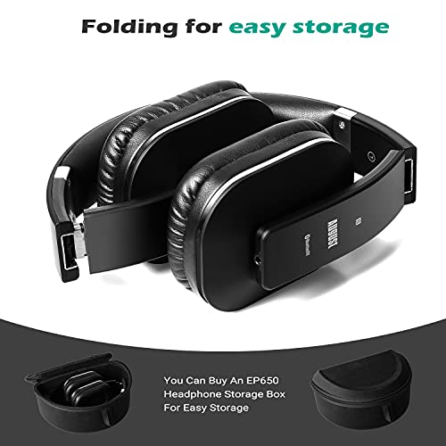 August EP650 Bluetooth v4.2 NFC koptelefoon met aptX Low Latency - draadloze over-ear hoofdtelefoon met individueel geluid zwart - Image 7