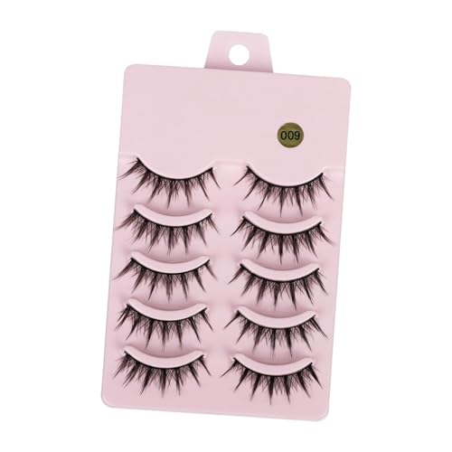 CYDZSRA Pestañas postizas negras de 5 uds, pestañas de maquillaje tenues para mujer, escenario de San Valentín