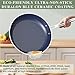 Nuwave Healthy Duralon Blue Ceramic Nonstick Cookware Set, Diamond Infused Scratch-Resistant, PFAS Free, Dishwasher & Oven Safe, Induction Ready & Evenly Heats,Tempered Glass Lids & Stay-Cool Handles