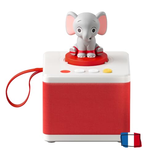 FABA Conteur d’Histoires pour Enfants avec des contenus Audio adaptés aux 0-10 Ans, Enceinte avec Personnage Sonore Elé l’éléphante, Jeu éducatif, Jeu Musical, Version française