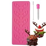 10 Holes Antler Mold Silicone Christmas Chocolate Mold Fondant Dessert Cupcake DIY Craft Mold Decoration