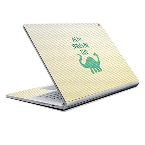 Image of MightySkins Carbon Fiber Skin for Microsoft Surface Book 2 13 inch (2017) - All My Friends are Dead,Protective, Durable Textured Carbon Fiber Finish,Easy to Apply, Remove,