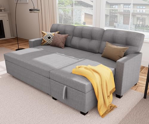 Consejos para Comprar Sofa Cama en L los más solicitados. 50 Wakefit Sofá seccional Reversible, sofá Cama con Chaise de Almacenamiento, sofá Extensible para Sala de Estar | Almacenamiento Oculto | Cama extraíble | Respaldo extraíble |...