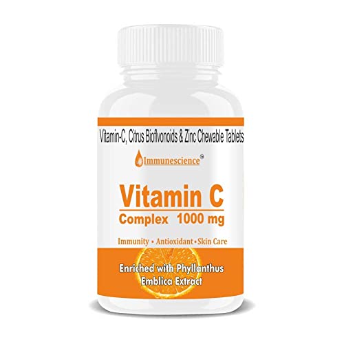 Immunescience Vitamin C Tablets With Zinc Supplements & Citrus Bioflavonoids, Natural Multivitamin for Men, Women, Kids. Immunity Booster Strength Energy Skin 1000mg Tablet-60 (orange Immunescience Vitamin C Tablets With Zinc Supplements & Citrus Bioflavonoids, Natural Multivitamin for Men, Women, Kids. Immunity Booster Strength Energy Skin 1000mg Tablet-60 (orange