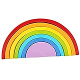 Material: Madera Juegos de Aprendizaje de Niños Puzzle Rompecabezas Forma de Arco Iris Madera
