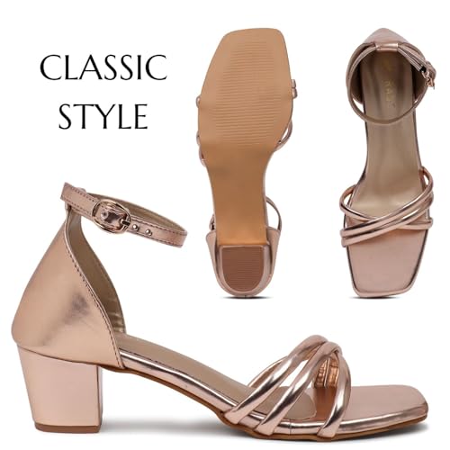 Image of TRASE Stylish And Fancy Block Heels With Adjustable Buckle For Women And Girls - Women Footwear - Heel Sandals For Girls