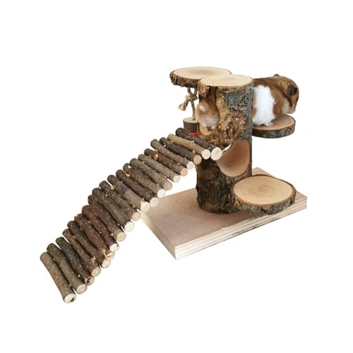 運動のための刺激的な環境を作成するのに適したハムスターのための安全で魅力的な木材登山のはしごのおもちゃ