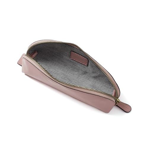Image of Cockatoo Genuine Leather Pencil Pouch, Accessories holder, Stationery Bag, Zippered Pen Case for Work & Office (Strawberry Ice)