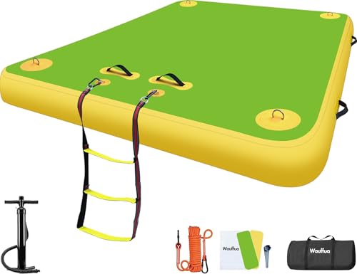 Inflatable Floating Dock for Lakes, Thick and Extra Wide Lake Floats for Adults, Non-Slip Air Dock...