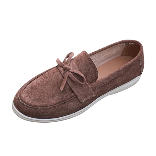 Women's Casual Slip On Suede Shoes Flat Comfortable Everyday Wear Versatile Footwear for All Seasons Soft