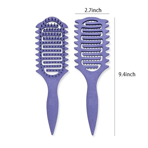 Image of Combelle Curl Defining Brush - 24 cm Vented Detangling & Volumizing Hair Brush for Curly Hair - Vegan Boar Bristles, Ergonomic Handle, Reduces Frizz & Defines Curls (Purple)