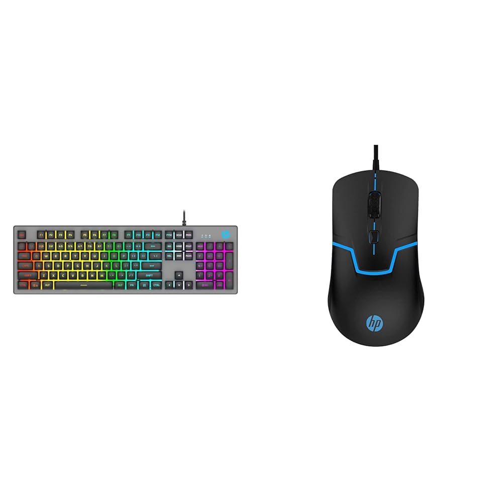 HP K500F Backlit Membrane Wired Gaming Keyboard with Mixed Color Lighting, Metal Panel with Logo Lig-picture-21