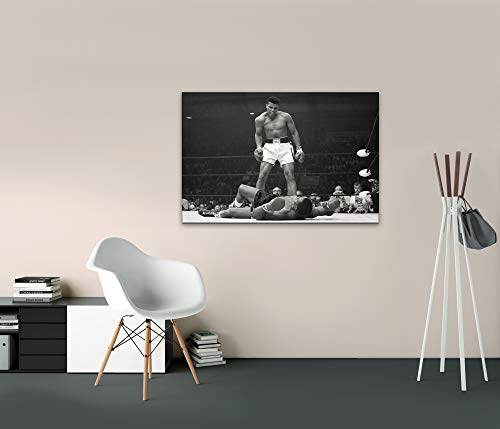 1art1 78860 Muhammad Ali - Cassius Clay Gegen Sonny Liston, Lewiston 1965 Leinwandbild Auf Keilrahmen 120 x 80 cm
