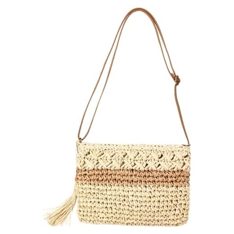 BLUEGALA Summer Straw Crossbody Bags,Raffia Handbags Purses For Women 2024 Crossbody,Beach Shoulder Clutch Bag (C-beige) Cover