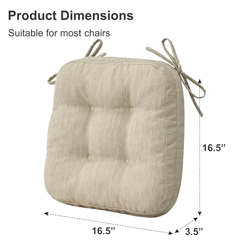 Shinnwa Chair Cushions For Dining Chairs 4 Pack, Tufted Memory Foam Kitchen Seat Cushions, Non-Slip Chair Pads With Ties thumb #5