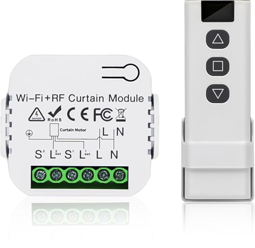 Nizirioo - Kit de control de persiana, motor y mando a distancia RF, alcance 100 m, interruptor para persianas, toldos