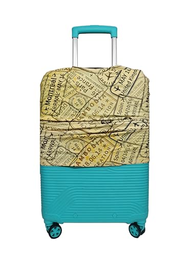 Image of Printed Luggage Cover for Traveling Bag & Suitcase - Stretchable & Scratchproof Trolley Protector with Velcro Lock & Lightweight Washable Material(Suitcase Bag Not Included, Only Cover in Product)