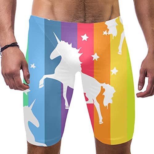 Maillot de bain homme imprimé arc-en-ciel licorne multicolore XXL