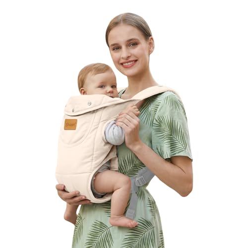 Image of Shiaon Baby Carrier Newborn to Toddler(7-30lbs), Toddler Carrier Baby Holder Carrier with Adjustable Shoulder Strap, Chest Carriers, Beige