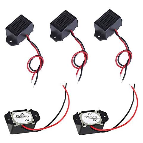 tatoko 5PCS Mini Buzzers with Leads - 12V 400Hz Morse Code Mechanical Electronic Components Cover